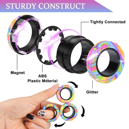 Magnetic Fidget Rings Set (3 PCS) – Spinner Stress Relief Toy for Adults & Kids