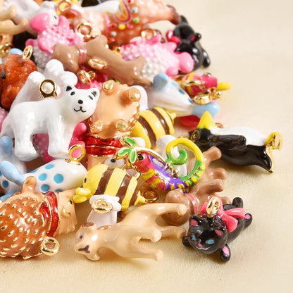 Cute Animal Enamel Charm Pack – Kawaii Keychain Pendants