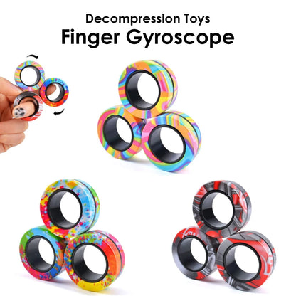 Magnetic Fidget Rings Set (3 PCS) – Spinner Stress Relief Toy for Adults & Kids