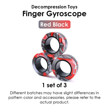 Magnetic Fidget Rings Set (3 PCS) – Spinner Stress Relief Toy for Adults & Kids