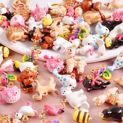 Cute Animal Enamel Charm Pack – Kawaii Keychain Pendants