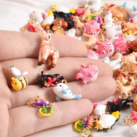 Cute Animal Enamel Charm Pack – Kawaii Keychain Pendants