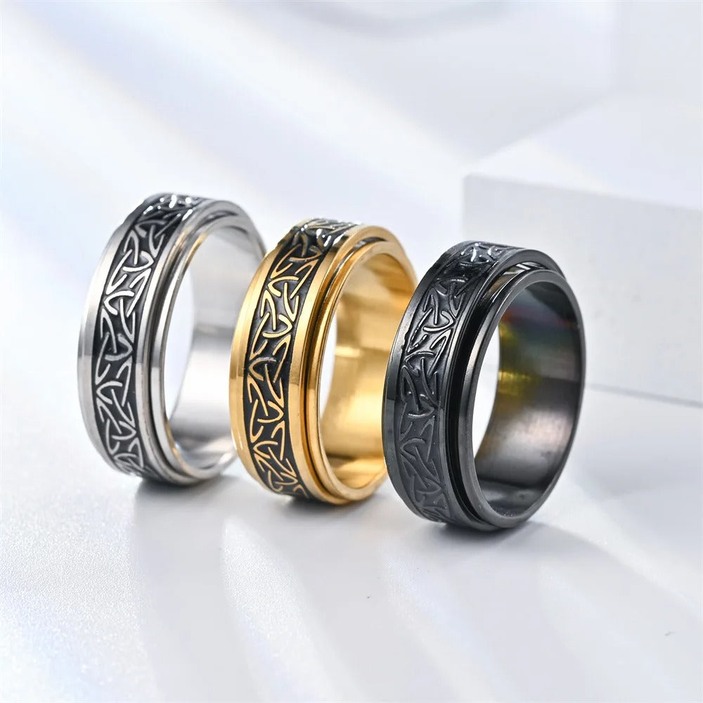 Viking Rune Spinner Ring